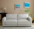 81'' Navy Blue Velvet Square Arm Loveseat with Deep Cushions and Wood Legs