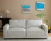 81'' Navy Blue Velvet Square Arm Loveseat with Deep Cushions and Wood Legs