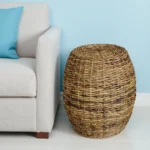 HMS 20" Natural Rattan Round Drum End Table Stools & Ottomans