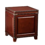 Goldoma 24 inch solid wood end table in rustic brown finish square accent table for living room
