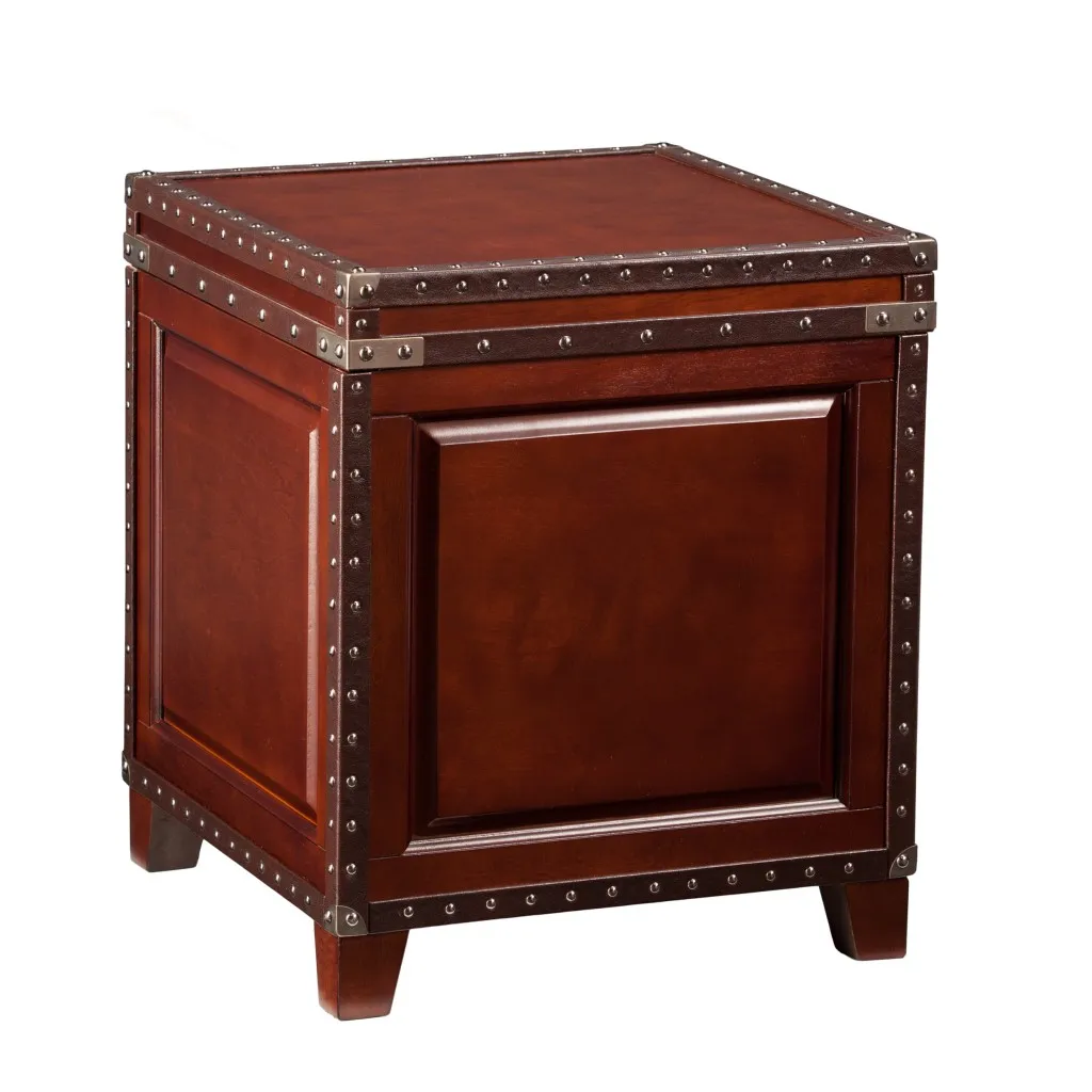 Haffae52396aa46ffbb93ac1fbe5a1c36V.webp Goldoma 24 inch solid wood end table in rustic brown finish square accent table for living room