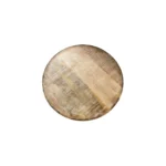 Goldoma 34-inch natural solid wood round coffee table in a modern living room setting