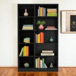 HMS 71 Black Five-Tier Bookcase Versatile Living Room Bedroom Home Office Workshop and School Furniture for Book Storage