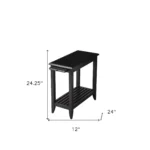 24-Inch Black HMS End Table with Shelf for Living Room Furniture - Image 5