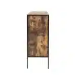 Goldoma 4-Drawer Industrial Dresser - Rustic Brown Storage Chest with Steel Frame – base detail