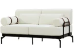 Goldoma modern loveseat with USB ports, corduroy chenille cover and wood legs