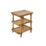 24" HMS Natural Solid Wood Console Table with Two Shelves Elegant End Table - Image 6