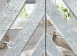 Crushed Diamond Glass Mirrored TV Stand – base detail
