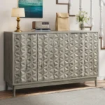 Vintage farmhouse solid wood buffet cabinet with storage doors and drawers