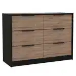 Goldoma 2-Piece King Size Farmhouse Bedroom Set in Black and Gray with Storage – close-up detail