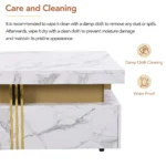 Modern white square coffee table with 4 drawers in living room - Goldoma