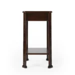 Goldoma 27-inch rustic end table with drawer and shelf in dark brown and cherry finish for living room storage