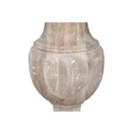 Goldoma 26 inch brown marble and solid wood round end table in a living room setting