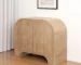Goldoma 32" Natural Solid Wood Textured Door Accent Cabinet