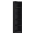Goldoma 5-Tier Black Glass Bookshelf for Home Office – styled in a modern Living Room Storage setting