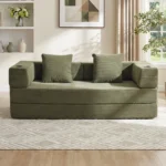 Goldoma modular corduroy sofa bed 2-seater in modern living room