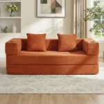 Goldoma modular corduroy sofa bed 2-seater in modern living room