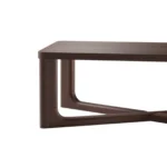 Goldoma 50 inch walnut solid wood coffee table with cross legs in living room