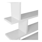 Goldoma 5-Tier White Wood Bookcase – Tall Narrow Bookshelf for Living Room, Home Office – close-up detail