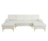 Goldoma Creamy-White 4-Seat U-Shaped Modular Sectional Sofa with Corner