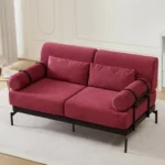 Goldoma modern loveseat with USB ports, corduroy chenille cover and wood legs