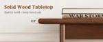 Goldoma solid wood walnut console table – slim mid-century entryway table with rubberwood in a modern living room setting.