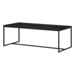 Goldoma 47-Inch Black Coffee Table - Rectangular Metal Frame for Living Room – top view