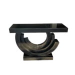 Goldoma Diamond Crush Mirrored Glass Console Table in black with mirrored top as entryway decor