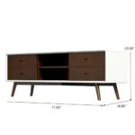Goldoma 72-inch wood TV stand in walnut white - modern TV console for large flat screen TVs