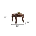 Goldoma 26 inch cherry square farmhouse end table with wabi-sabi design