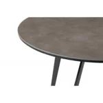 Goldoma 20 inch black and gray ceramic round end table with black iron base in a modern living room setting