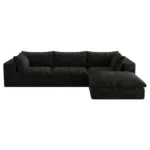 Goldoma modular L-shape corduroy cloud sofa with deep seats and memory foam in a modern living room