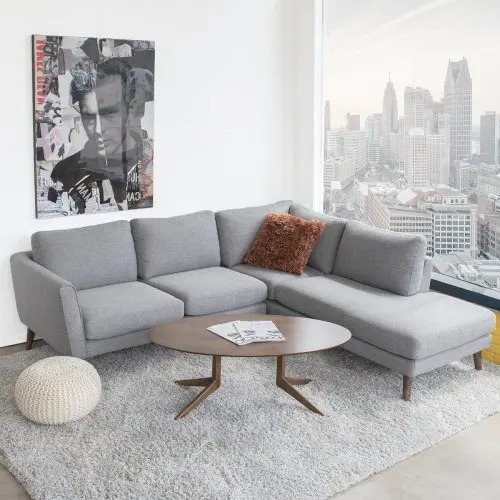 Hbf62898e368347859a1d1a116ed86348x.webp Goldoma Benson Grey Fabric Right-Facing Chaise Sectional Sofa in a modern living room