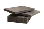 Goldoma Nordic Style Black Square Wooden Coffee Table in a modern living room