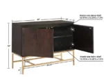 Modern mirrored storage cabinet with LED lighting and solid wood frame in a living room