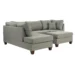 3-Piece L-Shape Convertible Fabric Sectional Sofa Set in Gray