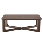 Goldoma 50 inch walnut solid wood coffee table with cross legs in living room