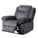 Goldoma 41" Granite Gray Power Recliner with Massage and Extendable Footrest – top view