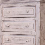Goldoma 37 inch white solid wood five-drawer chest dresser for bedroom storage