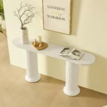 Goldoma modern console table with Roman legs in a living room entryway
