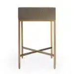 Goldoma 27" Gold and Brown Shagreen Faux Leather End Table with Drawer – styled in a modern Living Room Tables setting