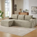 Goldoma L-Shaped Sectional Sofa Set – Modular Sleeper with Deep Seat, No Assembly Required, Upholstered & Washable – in