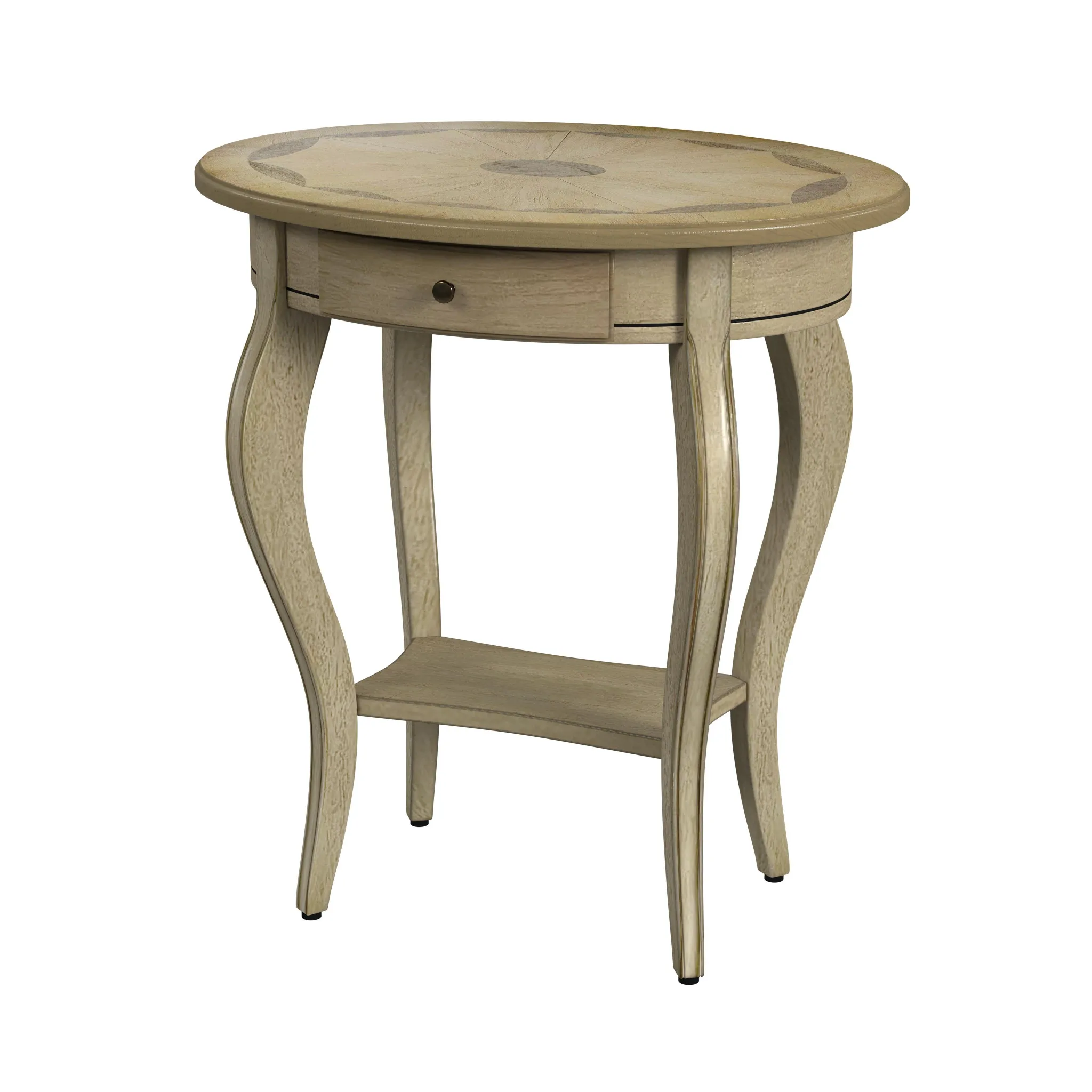 Hc4b20b48b5b34ad796872cb8388cd54cJ.webp Goldoma 26 inch beige oval farmhouse end table with drawer and shelf