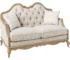 Goldoma 62-Inch Linen Chesterfield Loveseat – Beige & Brown