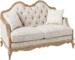 Goldoma 62-Inch Linen Chesterfield Loveseat – Beige & Brown