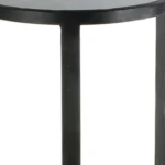Goldoma 24 inch rustic black iron square end table in a living room setting