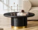 Goldoma 35.43" Modern Coffee Table with Cylindrical Base