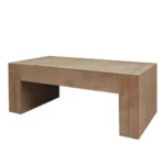 Goldoma 49-inch farmhouse coffee table in black engineered wood with antique finish, placed in a living room