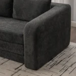 Soft chenille loveseat sofa bed with convertible armrest and backrest in modern tufted design
