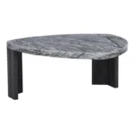Modern nesting coffee table set of 2 with genuine marble tops and wood frames, by Goldoma